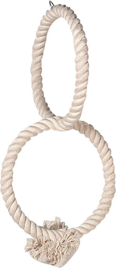 Flamingo Vogelaccessoire Touw 2 Ringen - Wit - 32 x 32 x 65 cm