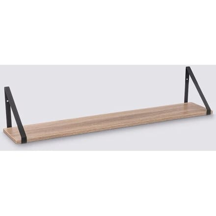5five Wandplankje Aliaj - zwart/bruin - metaal/hout - 78 x 16 x 15 cm