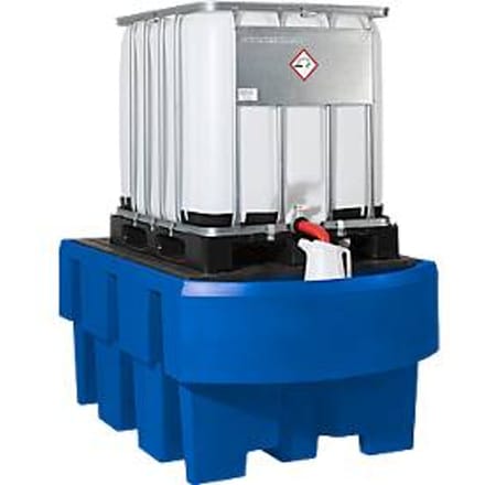 IBC-station PE-plateau met PE-rooster 1280x1910x860 mm