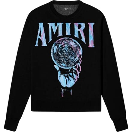 Amiri Crystal Ball Design zwarte gebreide trui