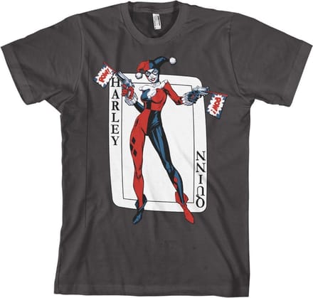 DC Comics Batman Heren Tshirt -M- Harley Quinn Card Games Grijs