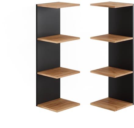 Vicco Paolo Wandplank – 30 x 95 cm Set van 2 Antraciet