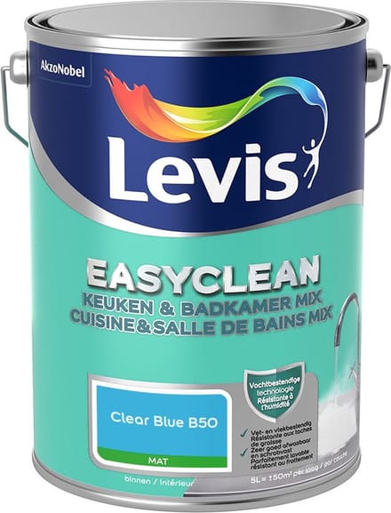 Levis - Easyclean Keuken & Badkamer Mix - Clear Blue B50 - Mengverf - 5 L