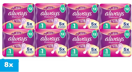 Always Platinum Maandverband – Normaal – 8 x 12 stuks
