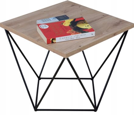 FutuStal - Stalen Tafel - Draadontwerp - Zwart - Dąb Artisan