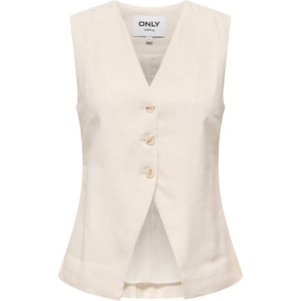 Only witte dames vest   V-hals   Slim Fit   Knoopsluiting   Duurzaam   Mouwloos Wit 36