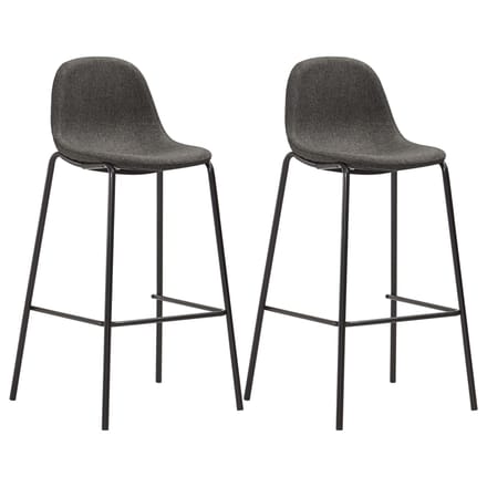 vidaXL - Barstoelen - 2 - st - stof - donkergrijs