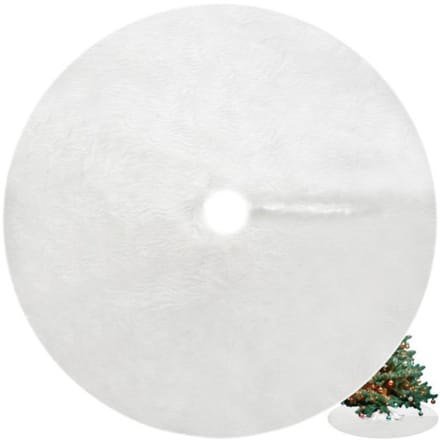 Ruhhy Kerstboomrok - wit - D150 cm - polyester - kerstboom rok - kerstboomkleed