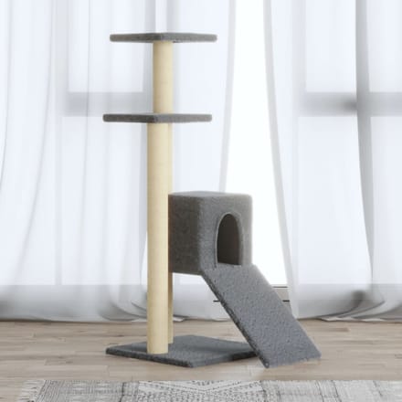 vidaXL - Kattenmeubel - met - sisal - krabpalen - 92 - cm - lichtgrijs