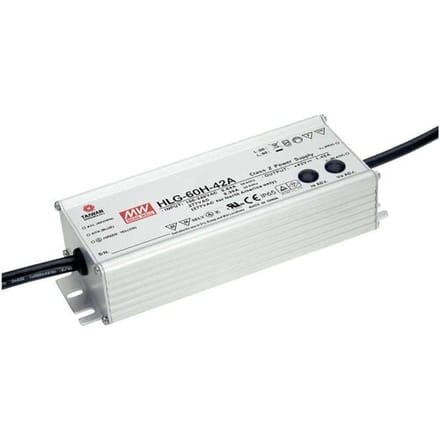 MEAN WELL HLG-60H-24B LED-driver, LED-transformator Constante spanning, Constante stroomsterkte 60 W 2.5 A 14.4 - 24 V/DC Dimbaar, PFC-schakeling,