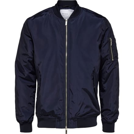 Selected - Heren Jas zomer Archive Bomber Jacket - Blauw - Maat M