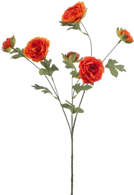 Emerald - Kunstbloem Ranonkel 78cm oranje - Kunstplant voor binnen