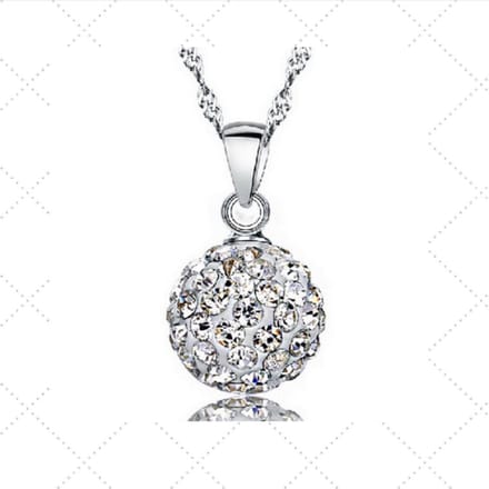 Shamballa ketting - 1 cm-Strass- 45 cm- Charme Bijoux