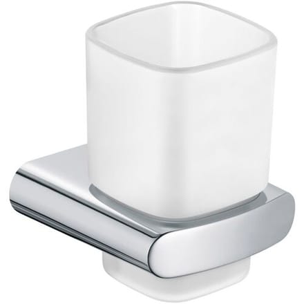 Keuco Elegance - Tandenborstelbeker met houder, mat glas/chroom 11650019000