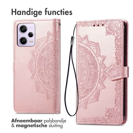 imoshion Mandala Bookcase voor de Xiaomi Redmi Note 12 Pro (5G) - Rosé Goud