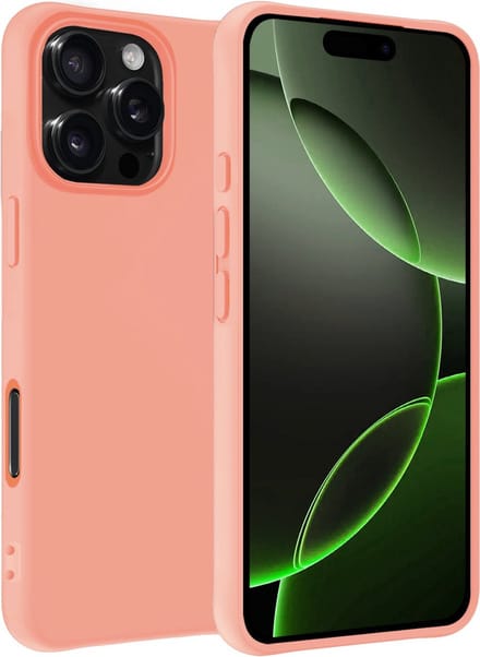 Hoesje Geschikt voor Apple iPhone 16 Pro Max - Sterk & Shockproof - Hoes Cover - Siliconen Case - Perzik