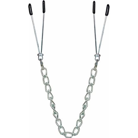 Metalen-Borstketting met tepelklemmen 42cm