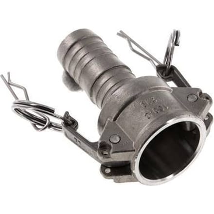 Camlock DN 25 (1'') Koppeling RVS met slangpilaar (25 mm) Type C MIL-C-27487