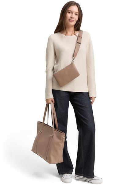 Tom Tailor - TTJAMILA L shopper met 2-in-1 functie - Maat ONESIZE - taupe / taupe