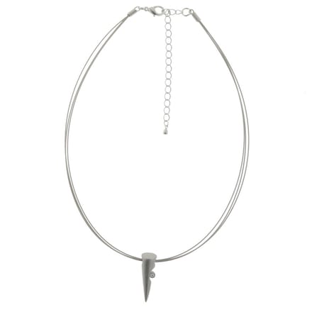 Behave - Ketting - Dames - Zilver kleur - Staaldraad - Punt Hanger - 40 cm