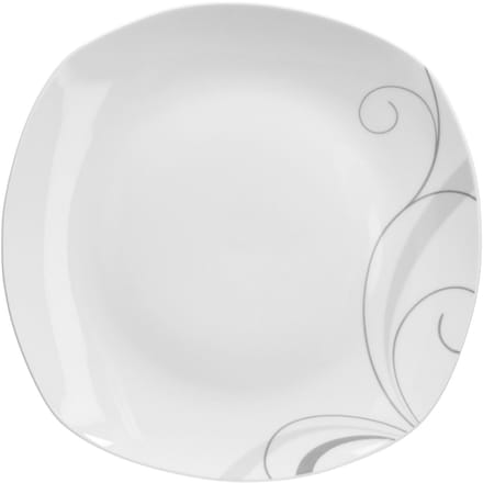 Portofino serveerschotel 28,5cm wit met grijs rankenpatroon