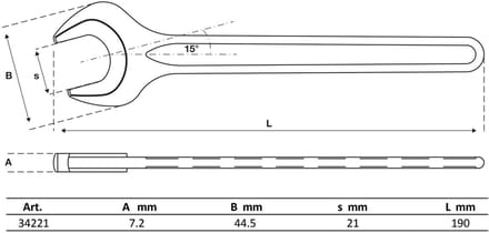 BGS Machinesleutel - DIN 894 - 21 mm