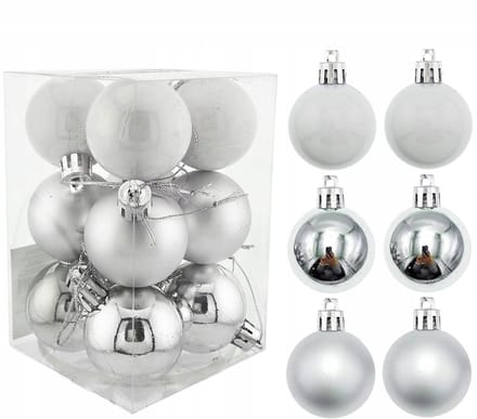 Zilveren Kerstballen Set 12 stuks 4cm - Onbreekbaar