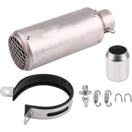 Metalen universele motorfietsuitlaatdemper, eindstuk, zilverkleurig gray