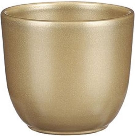 Mica Decorations Bloempot - goud - glanzend - keramiek - H9 x D10 cm - plantenpotten