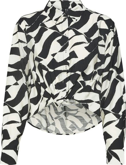 VERO MODA - VMJOSS ARIA KNOT LS SHIRT WVN GA - Dames - Blouses