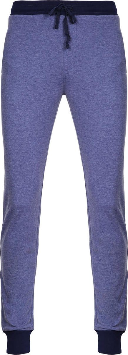 La-V pyjamabroek van sweatsof voor heren blauwe jean S