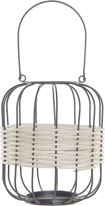 Lykta DKD Home Decor Natuurlijk Zwart Ijzer Rotan (20 x 20 x 23 cm)