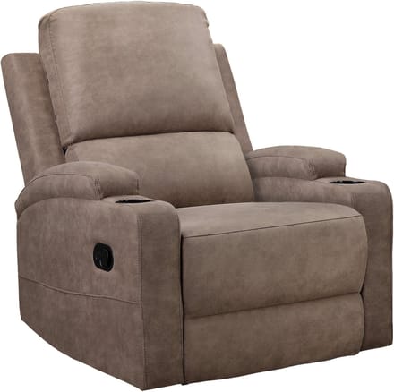DALLAS-Fauteuil met handmatige functie in microvezel taupe
