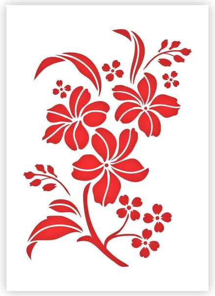 QBIX Bloemen Sjabloon - A4 Formaat - Kunststof - Stencil