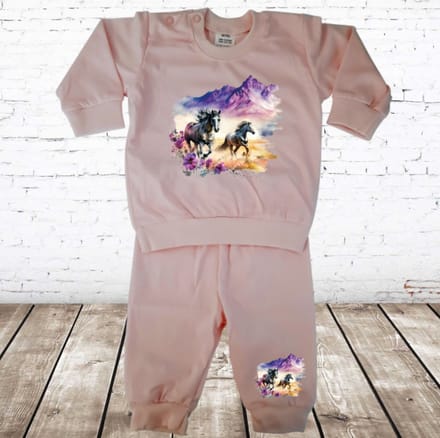 Baby Pyjama Paarden Roze - Roze - 80/86