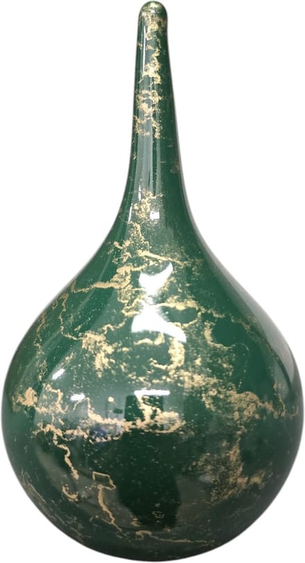 Mini Urn - Druppel - Glas - Groen, Goud - 200ml
