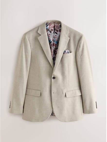 Next - Heren - Slim Fit - Modieuze blazer met textuur - Naturel