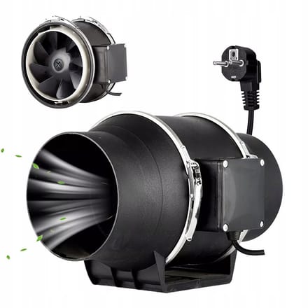 Kanaalventilator - Buisventilator - Afzuigventilator - 40W Stille Ventilator - 95mm - 220m³/h & ABS Waterdicht - Voor Kas, Hydrocultuur & 3D-printer
