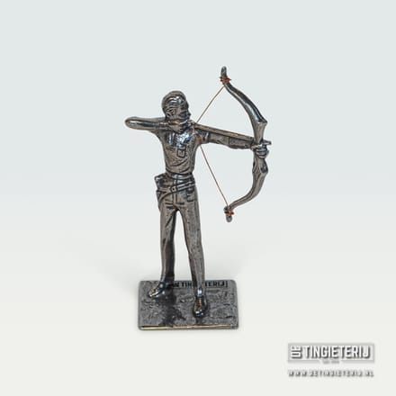 Beeldje Boogschutter - Tin - jubileum geschenk - trofee boogschieten - miniatuur boogschutter - beroepen beeldje