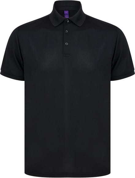 Henbury Herenpolo in gerecycleerd polyester H465 - Black - L