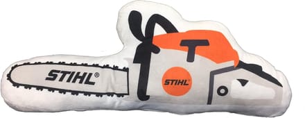 Kettingzaag Kussen - Pluche Sierkussen - Decoratie of Verzamelobject - Zachte Vulling Polyester - 50 Centimeter Lengte - Wit