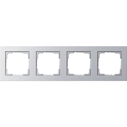 Gira E2 Afdekraam 4-voudig - Aluminium mat (System 55) - Schakelmateriaal - 021425 - E2BF5