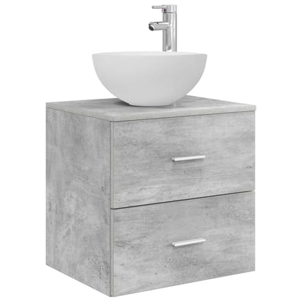 vidaXL - Wandgemonteerde - Waskom - Vanity - Betongrijs - 49,5 - x - 35 - x - 63 - cm