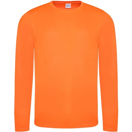 Just Cool Long Sleeve Cool T JC002 - ELECTRIC ORANGE - M