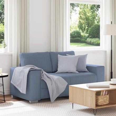 vidaXL - Loveseat - Sofa - Blauw - 160x77x82 - cm - Corduroy - Stof