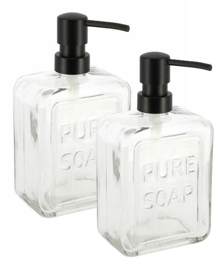 Tendance Zeeppompje - 2x - glas - transparant - pure soap - vrijstaand