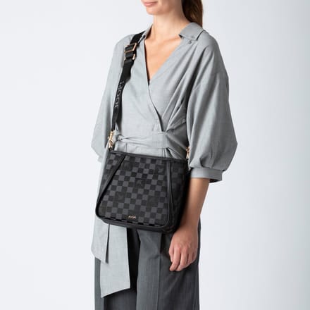 JOOP! schoudertas Piazza Scacchi Leena Shoulderbag Black zwart