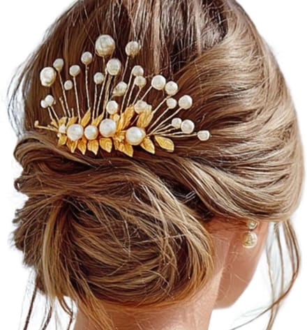Solidchoice - Elegante Bruids Haaraccessoires met Gouden Parel