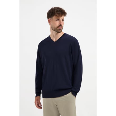 MERSO V-Hals – Merino Trui – 100% Merino Wol – Navy Blue