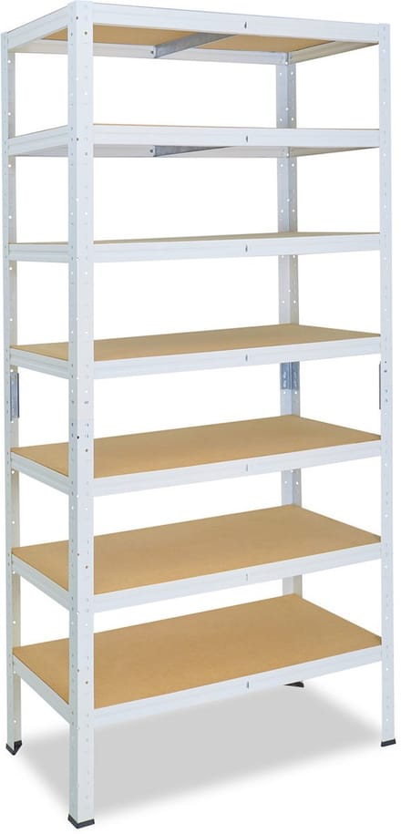 Shelfplaza HOME metalen stellingkast - 230x70x23 cm - wit - 7 planken